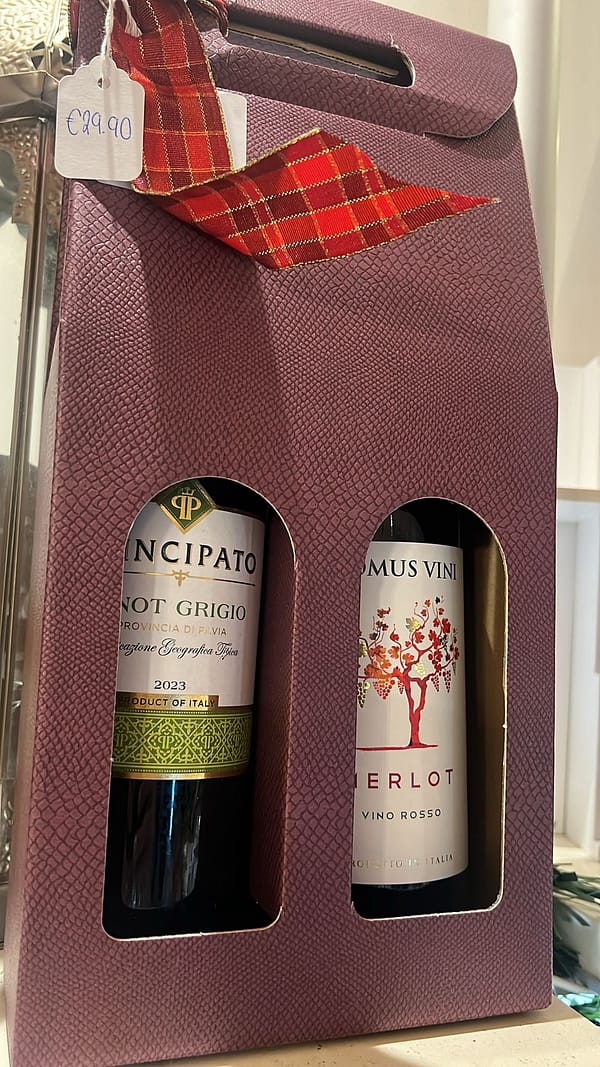 Pinot Grigio and Vini rosso merlot wine special deal at the galway cakery