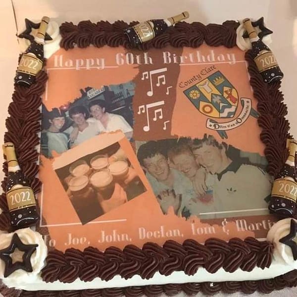 Group 60th birthday party cake galway