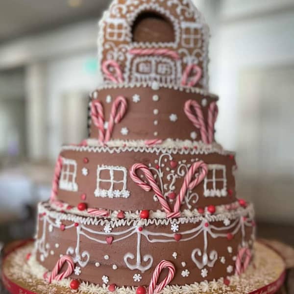 Christmas themed wedding cake galway