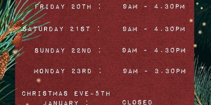 Galway Cakery Christmas 2024 opening hours